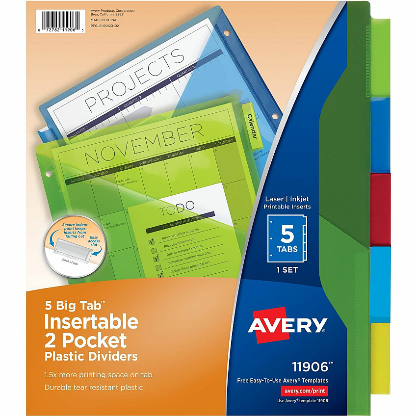 Avery Big Tab Insertable 2-Pocket Dividers (AVE11906)