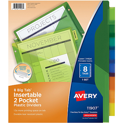 Avery Big Tab Insertable 2-Pocket Dividers (AVE11907)