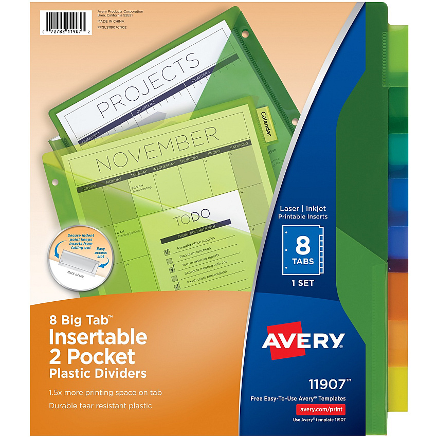 Avery Big Tab Insertable 2-Pocket Dividers (AVE11907)