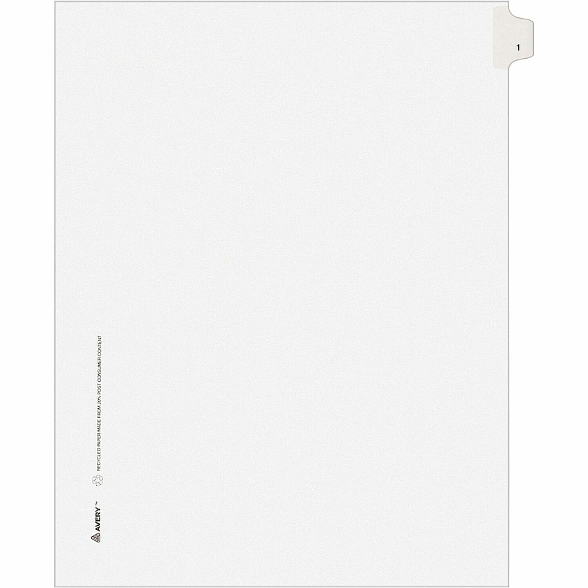 Avery Individual Legal Exhibit Dividers - Avery Style - Unpunched (AVE11911)