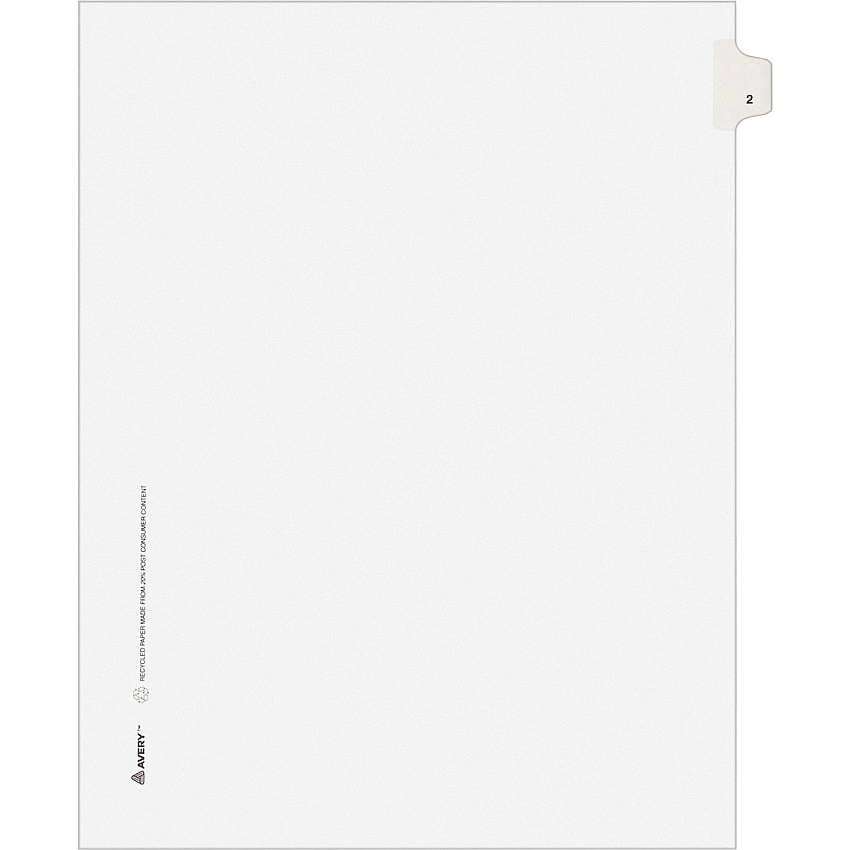 Avery Individual Legal Exhibit Dividers - Avery Style - Unpunched (AVE11912)