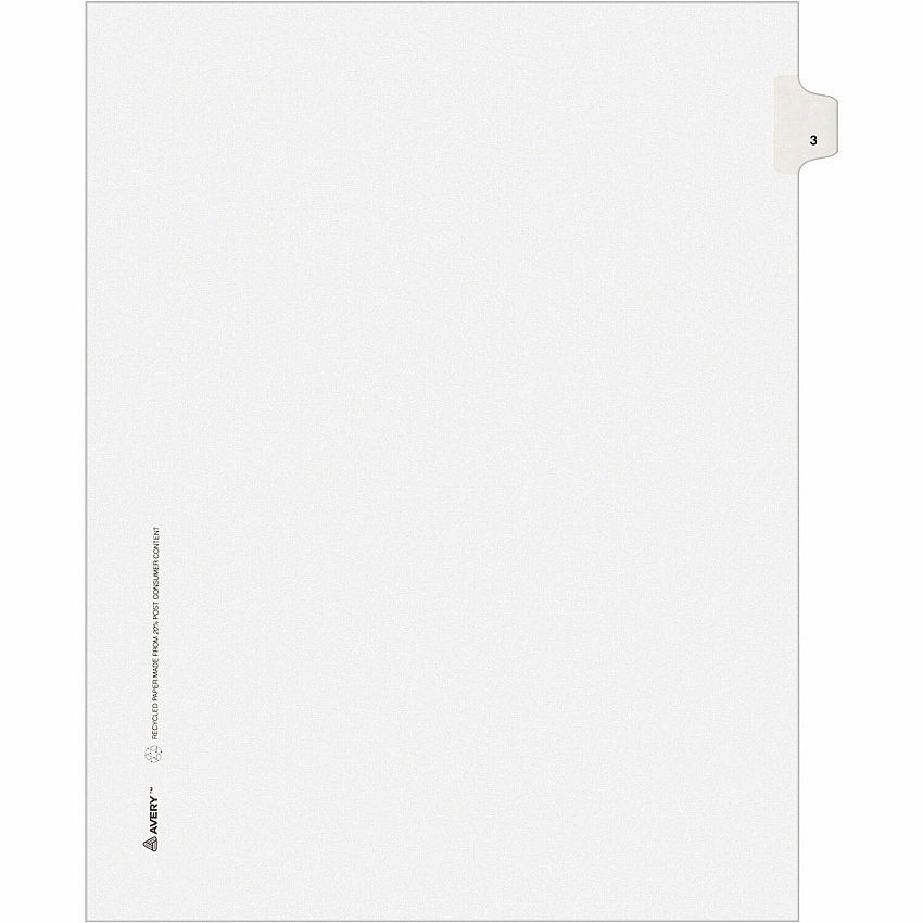 Avery Individual Legal Exhibit Dividers - Avery Style - Unpunched (AVE11913)