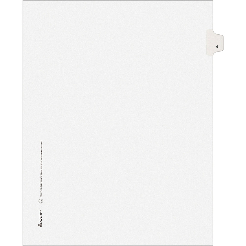 Avery Individual Legal Exhibit Dividers - Avery Style - Unpunched (AVE11914)
