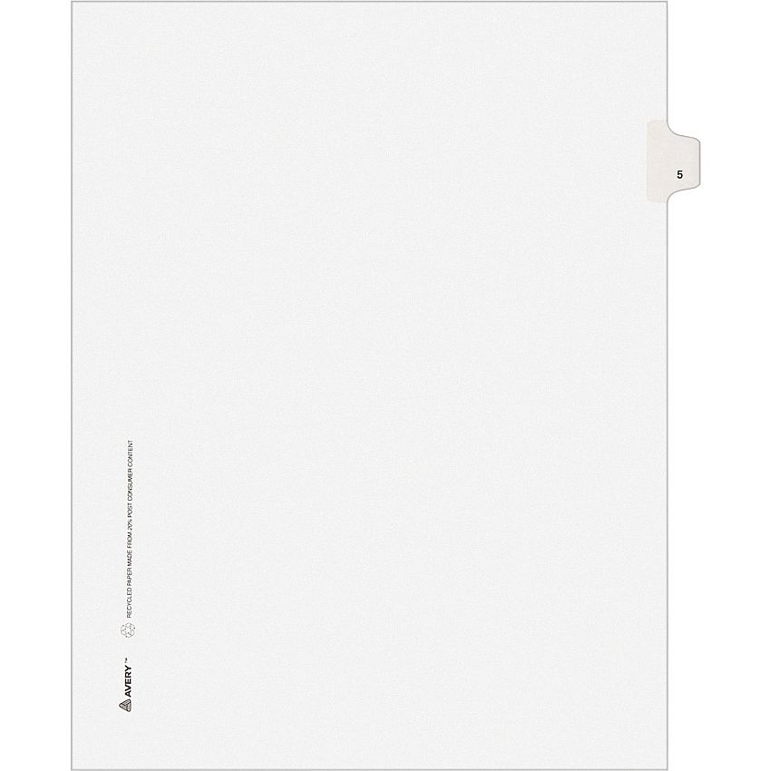 Avery Individual Legal Exhibit Dividers - Avery Style - Unpunched (AVE11915)