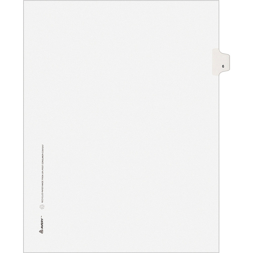 Avery Individual Legal Exhibit Dividers - Avery Style - Unpunched (AVE11916)