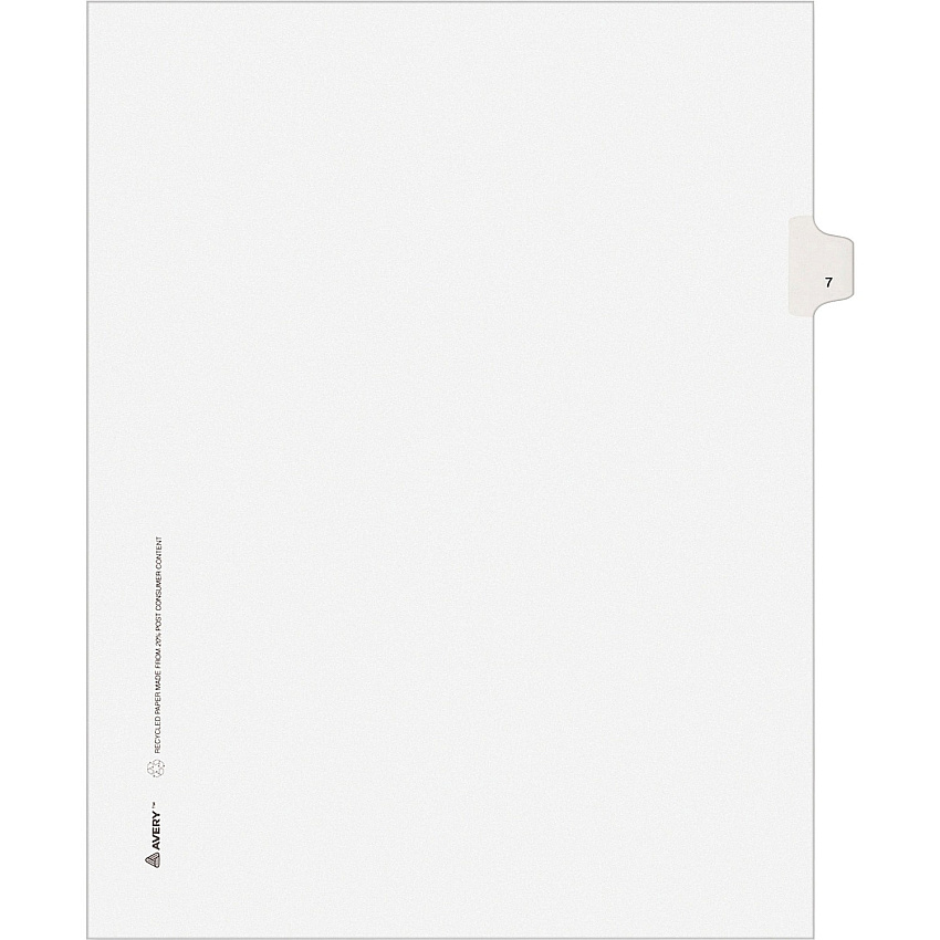 Avery Individual Legal Exhibit Dividers - Avery Style - Unpunched (AVE11917)