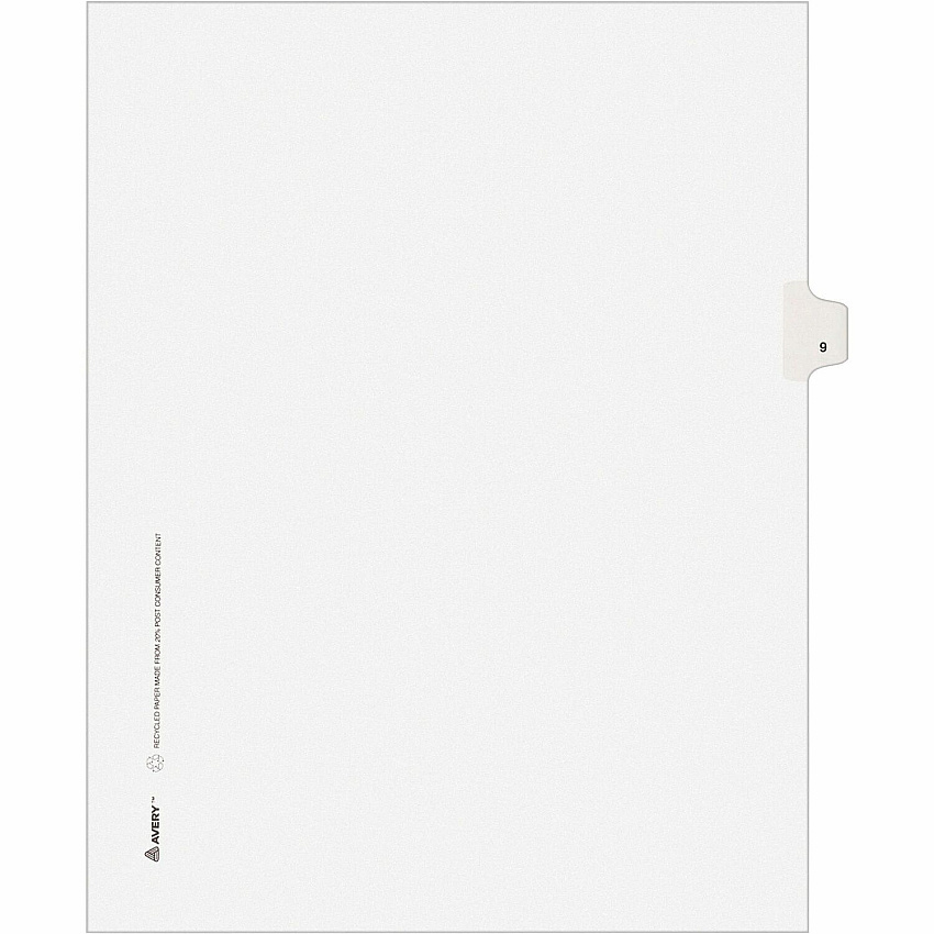 Avery Individual Legal Exhibit Dividers - Avery Style - Unpunched (AVE11919)