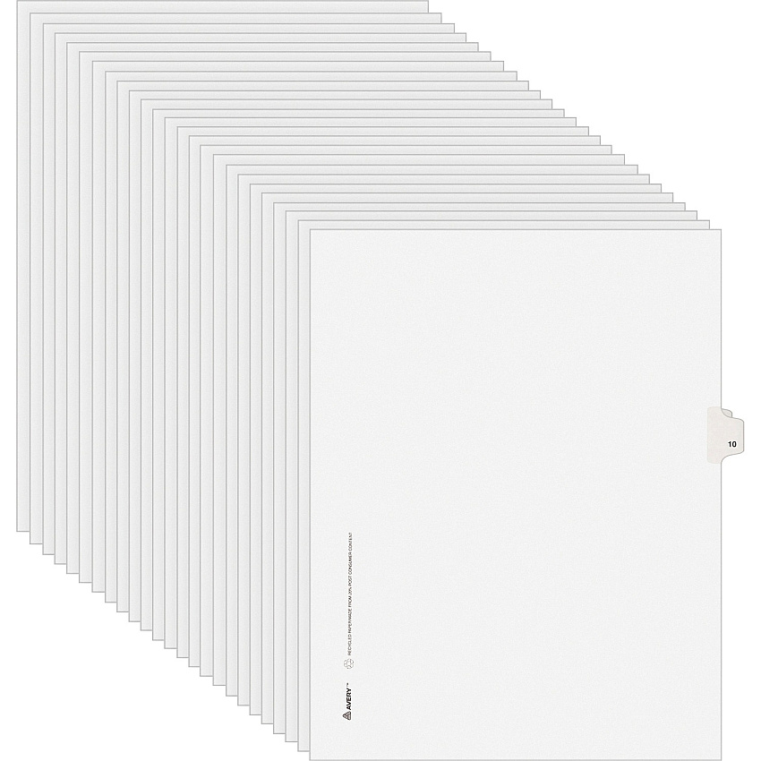 Avery Individual Legal Exhibit Dividers - Avery Style - Unpunched (AVE11920)