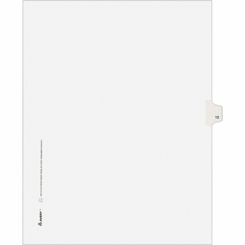 Avery Individual Legal Exhibit Dividers - Avery Style - Unpunched (AVE11922)