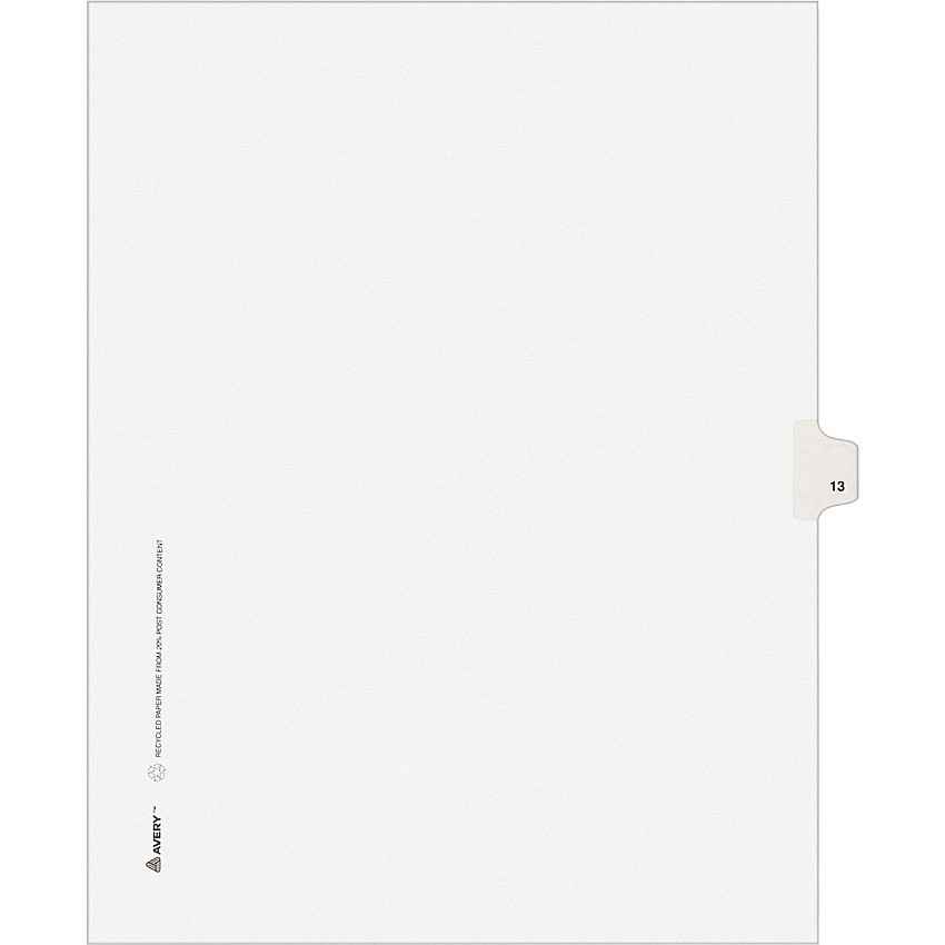 Avery Individual Legal Exhibit Dividers - Avery Style - Unpunched (AVE11923)