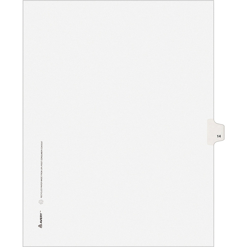 Avery Individual Legal Exhibit Dividers - Avery Style - Unpunched (AVE11924)