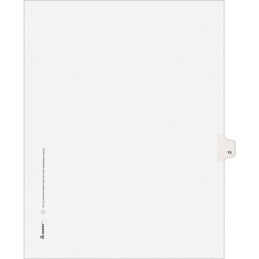 Avery Individual Legal Exhibit Dividers - Avery Style - Unpunched (AVE11925)