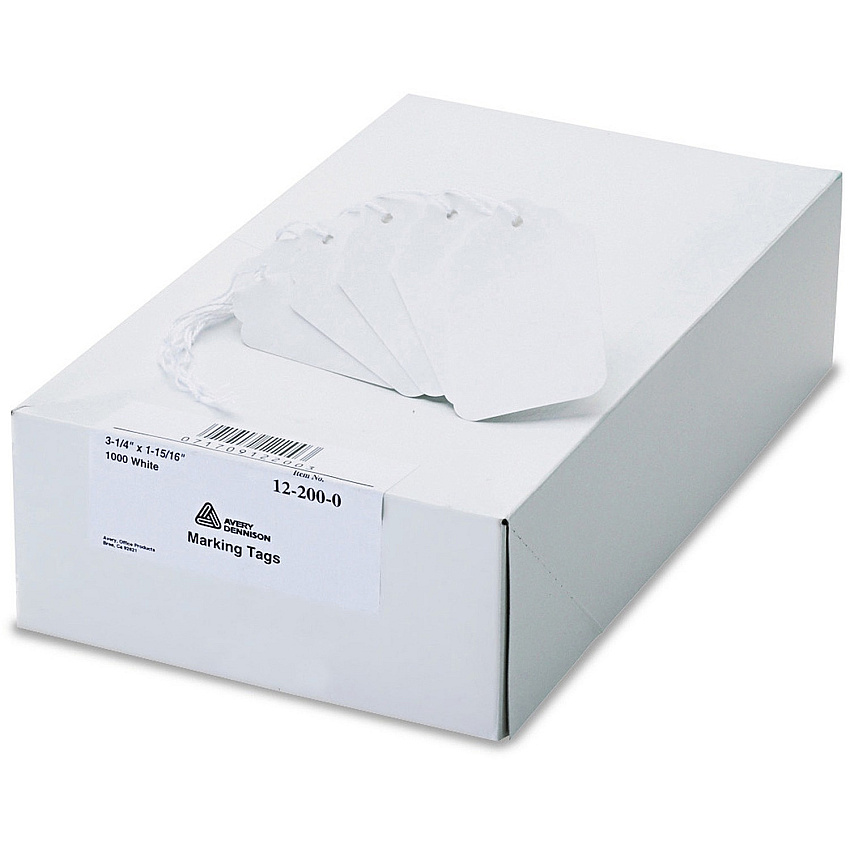 Avery Marking Tags, Strung, 3-1/4" x 1-15/16" , 1,000 Tags (AVE12200)