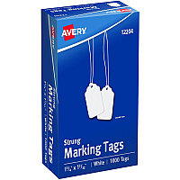 Avery Marking Tags, Strung, 1-3/4" x 1-3/32" , 1,000 Tags (AVE12204)