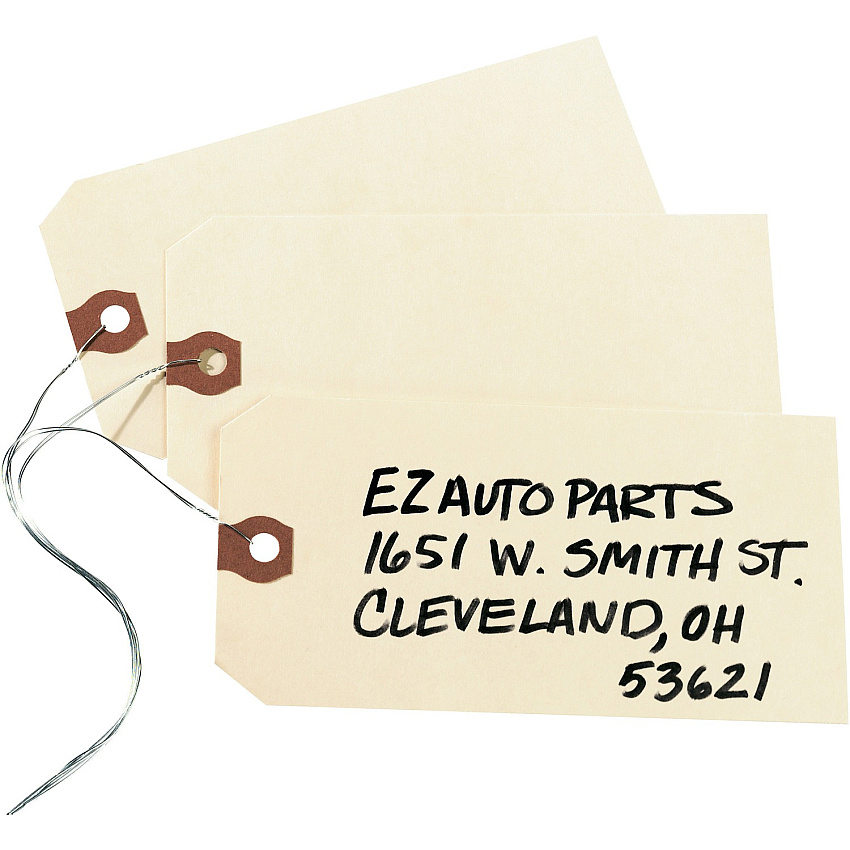 Avery Shipping Tags with Wire, 11.5 pt. Stock, 5-1/4"x2-5/8" , 1,000 Manila Hang Tags (AVE12606)
