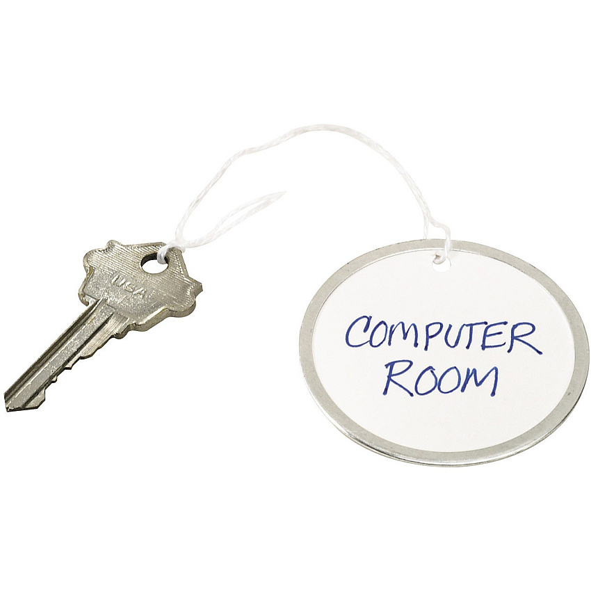 Avery 2-1/4" Metal Rim Key Tags, Strung, White, 500 Tags (AVE14316)