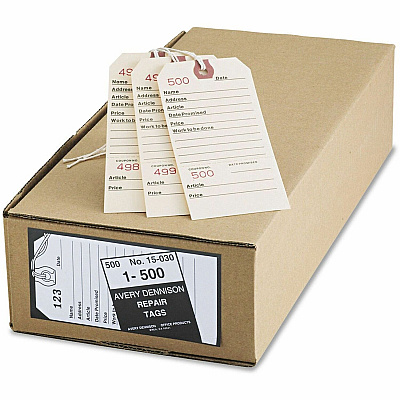Avery Repair Tags, Manila, Strung, 5-1/4" x 2-5/8" ,500 Tags (AVE15030)