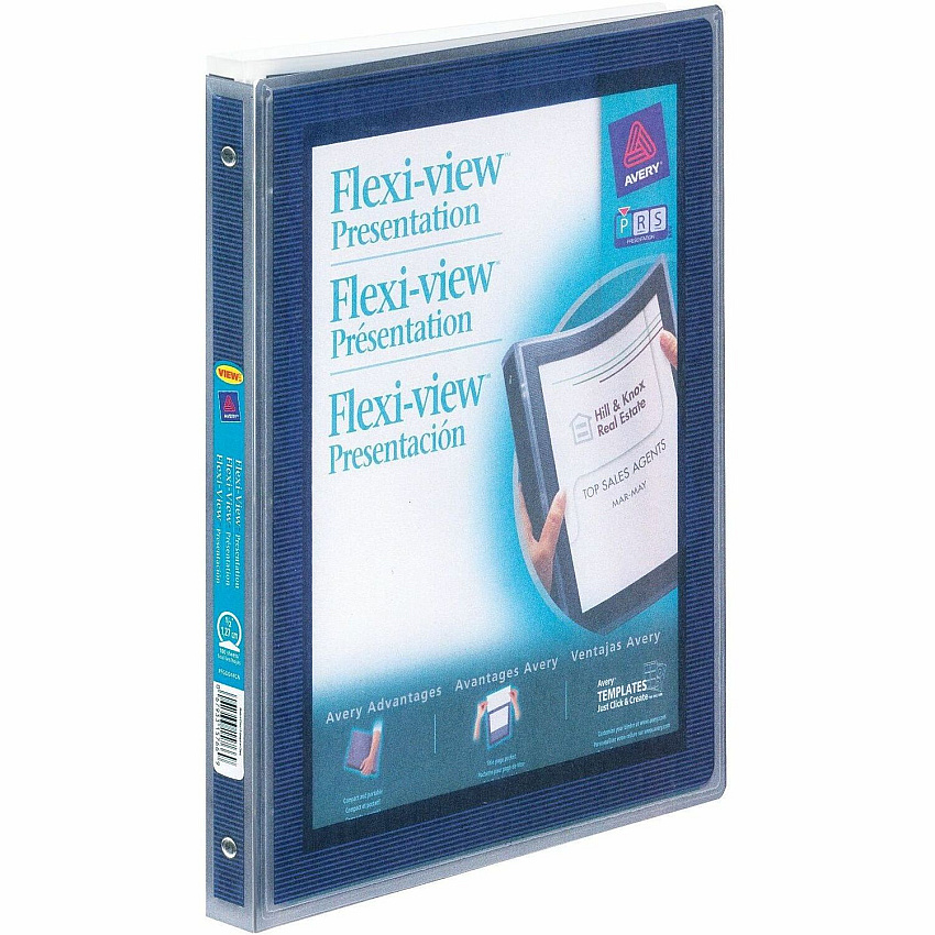 Avery Flexi-View Binder ½" , Round Rings, Blue (AVE15766)