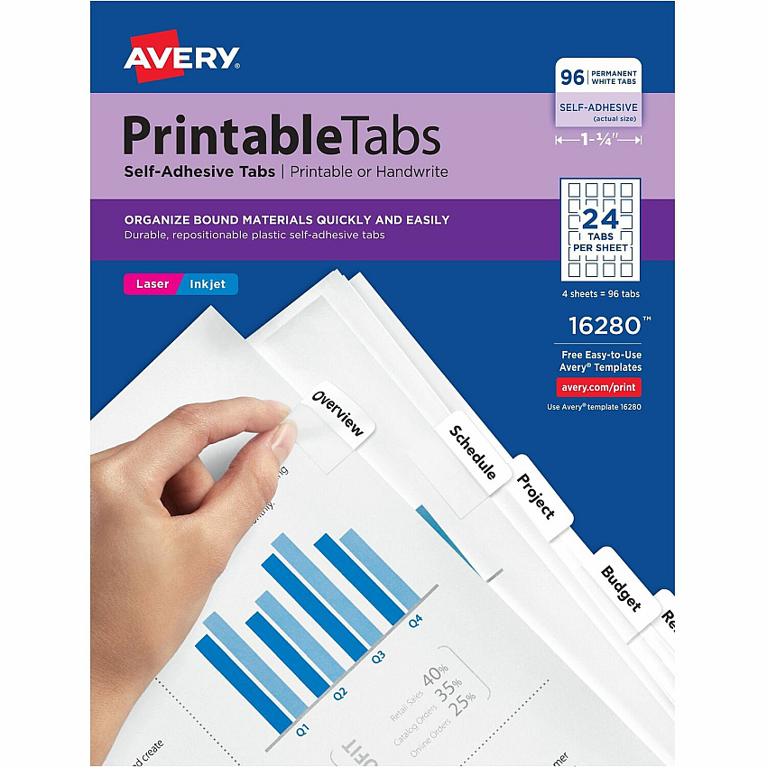 Avery Printable Repositionable Tabs (AVE16280)