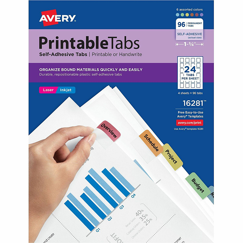 Avery Printable Repositionable Tabs (AVE16281)