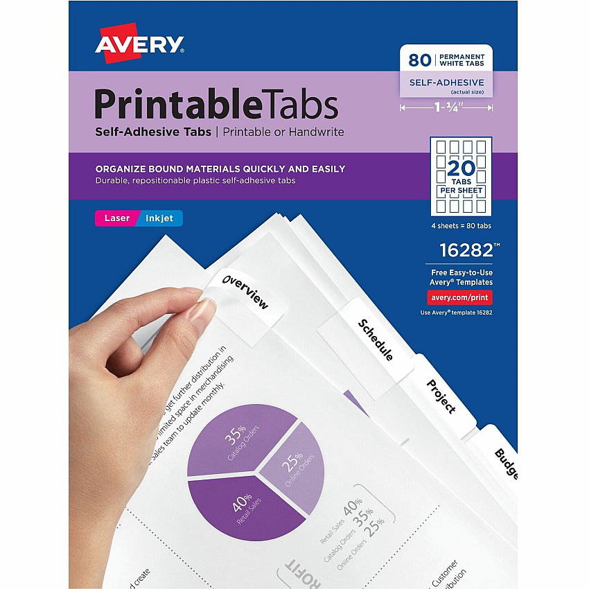 Avery Printable Repositionable Tabs (AVE16282)