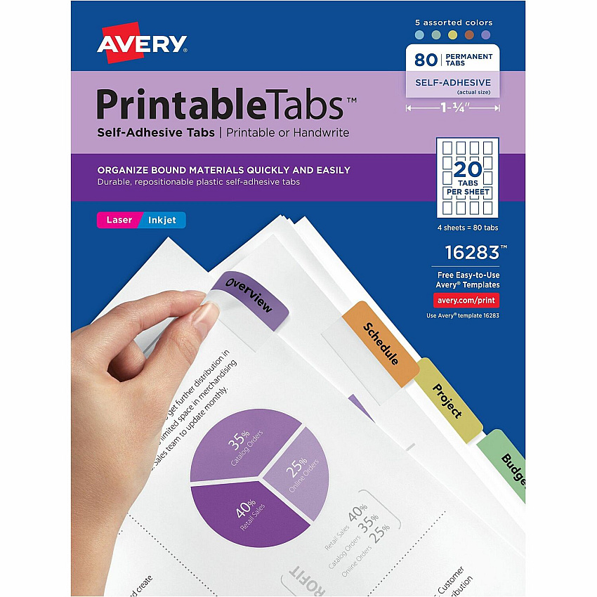 Avery Printable Repositionable Tabs (AVE16283)