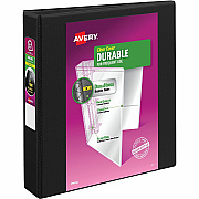 Avery Durable View Binder 1½" , Slant D Rings, Black (AVE17021)