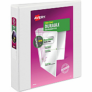 Avery Durable View Binder 1½" , Slant D Rings, White (AVE17022)