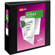 Avery Durable View Binder 3" , Slant D Rings, Black (AVE17041)