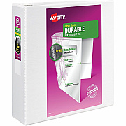 Avery Durable View Binder 3" , Slant D Rings, White (AVE17042)