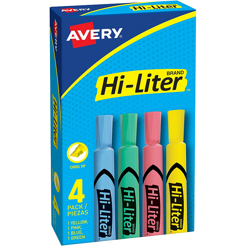 Avery Hi-Liter Desk-Style Highlighters (AVE17752)