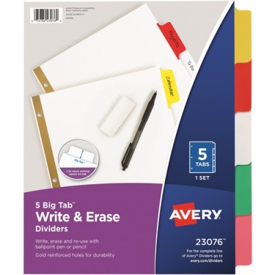Avery Big Tab Write & Erase Dividers (23076)