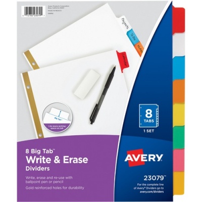 Avery Big Tab Write & Erase Dividers (23079)