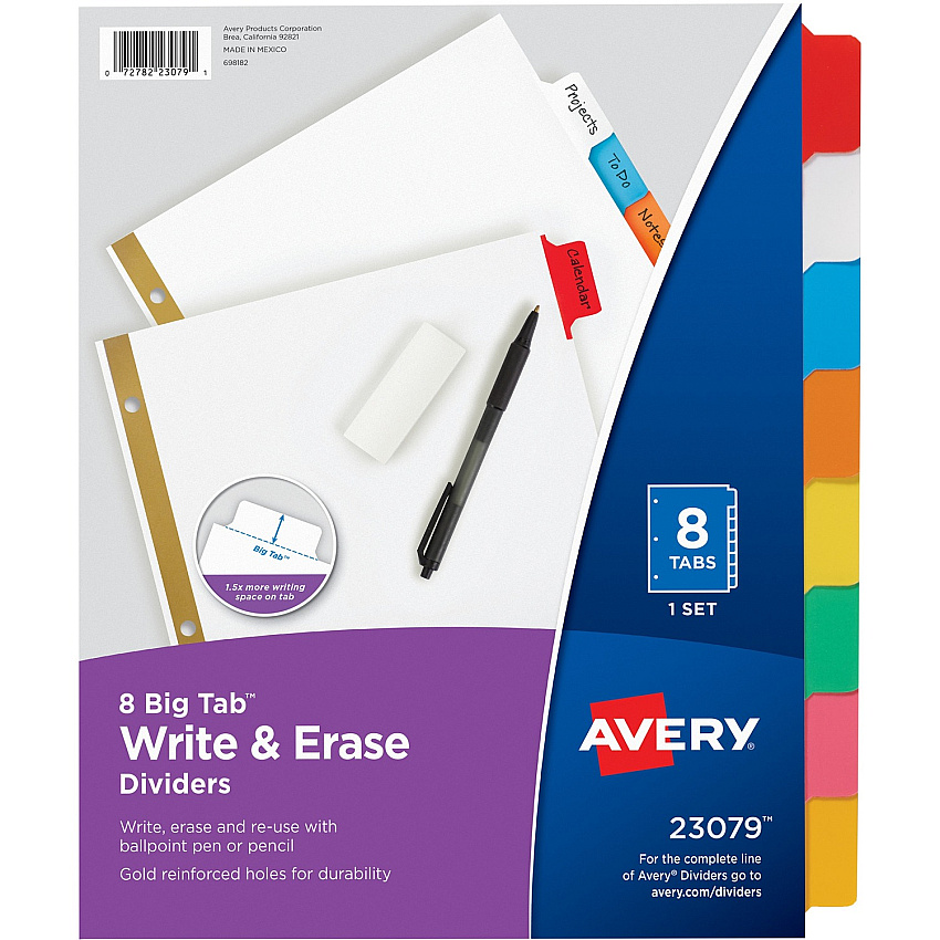 Avery Big Tab Write & Erase Dividers (AVE23079)