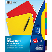 Avery Plastic Tab Dividers w/ White Labels (AVE23084)