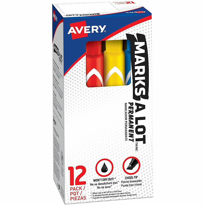 Avery Marks A Lot Permanent Markers - Large Desk-Style Size (AVE24800)