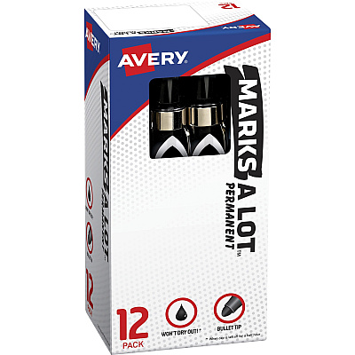 Avery Marks-A-Lot Desk-Style Permanent Markers (AVE24878)