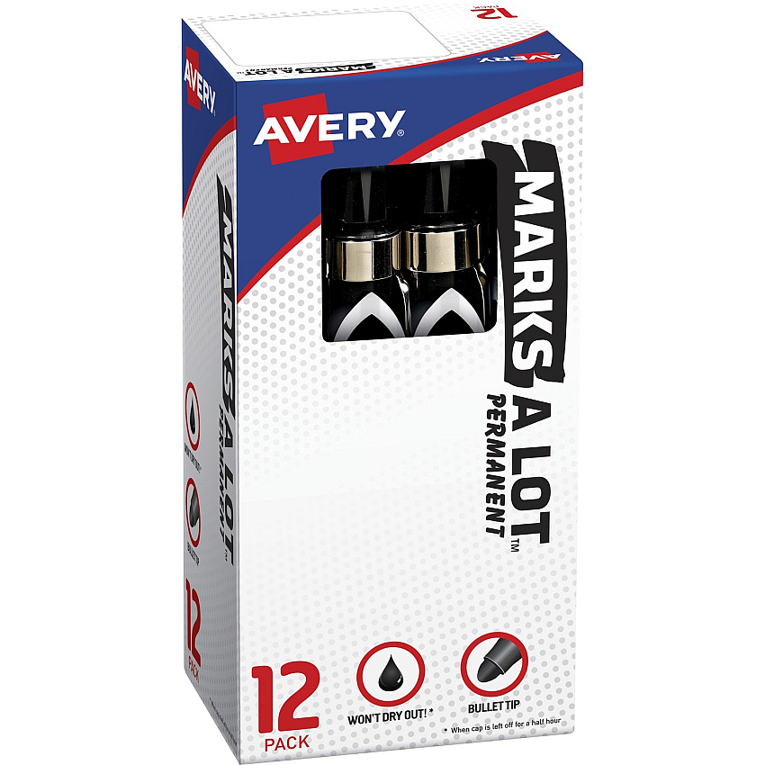 Avery Marks-A-Lot Desk-Style Permanent Markers (AVE24878)