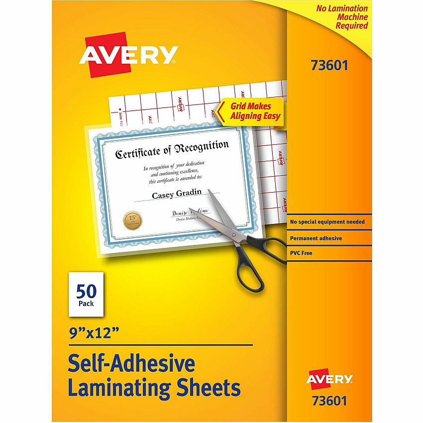 Avery Self-Adhesive Lamination (AVE73601)