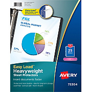 Top-load Poly Sheet Protectors, Heavy, Letter, Diamond Clear, 25/pack, 20/carton (AVE75304)