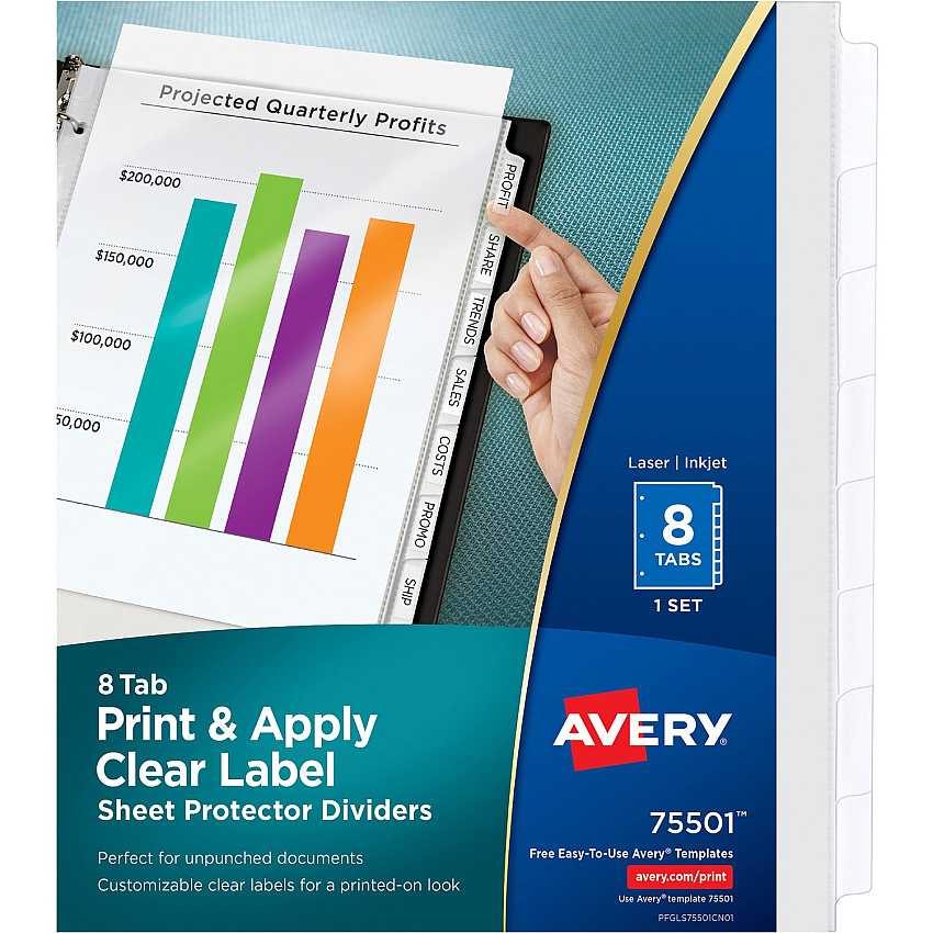 Avery Print & Apply Sheet Protector Dividers (AVE75501)