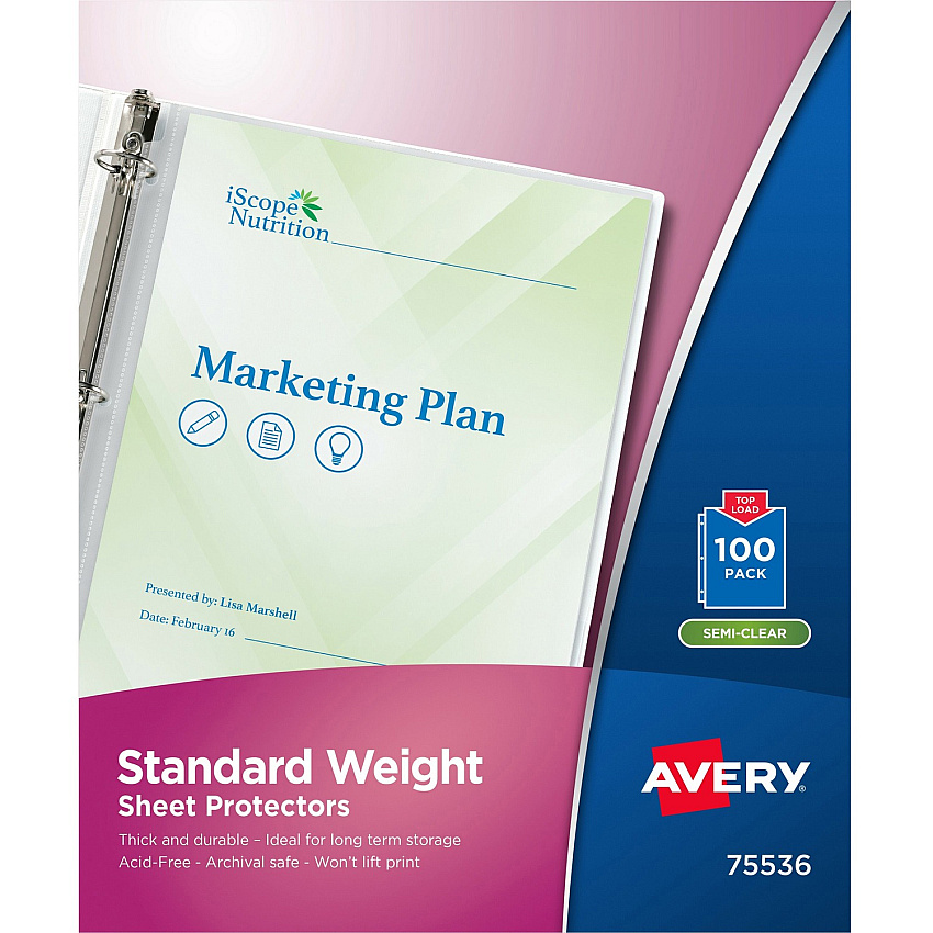 Avery Standard Weight Sheet Protectors (AVE75536)