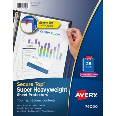 Avery Secure Top Sheet Protectors (76000)
