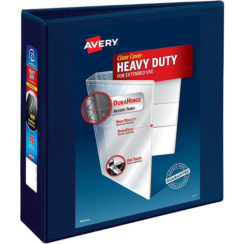 Avery Heavy-Duty View Navy Blue 3" Binder (AVE79803)