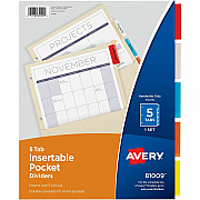 Avery Insertable 5-Tab Dividers (AVE81009)