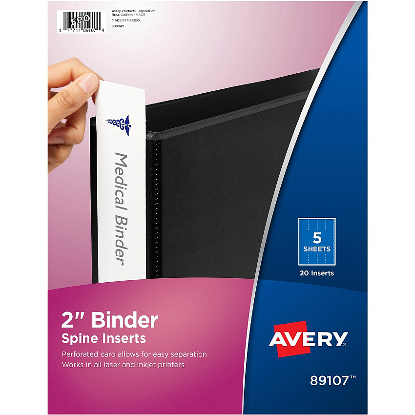 Avery Binder Spine Inserts (AVE89107)