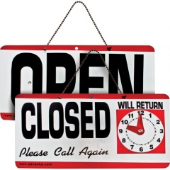Advantus Open/Closed Sign with Clock (83636)
