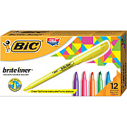 BIC Brite Liner Highlighter, Assorted, 12 Pack (BICBL11AST)