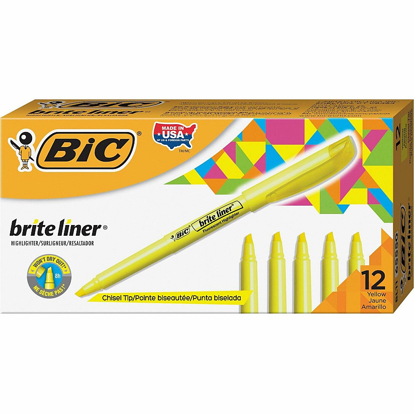 BIC Brite Liner Highlighters (BICBL11YW)