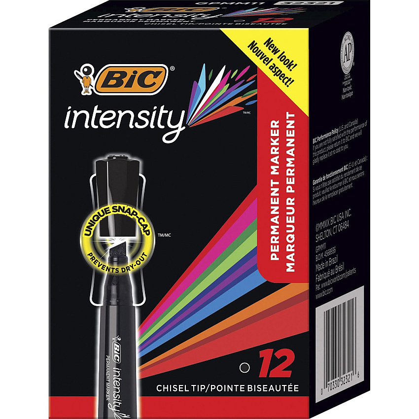 BIC Marking Chisel Tip Markers (BICGPMM11BK)